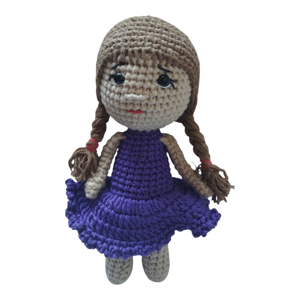 Чарівна В'язана Лялька  "Софійка" 19 см, Ручна Робота, Гіпоалергенна, У Незнімному Платтячку